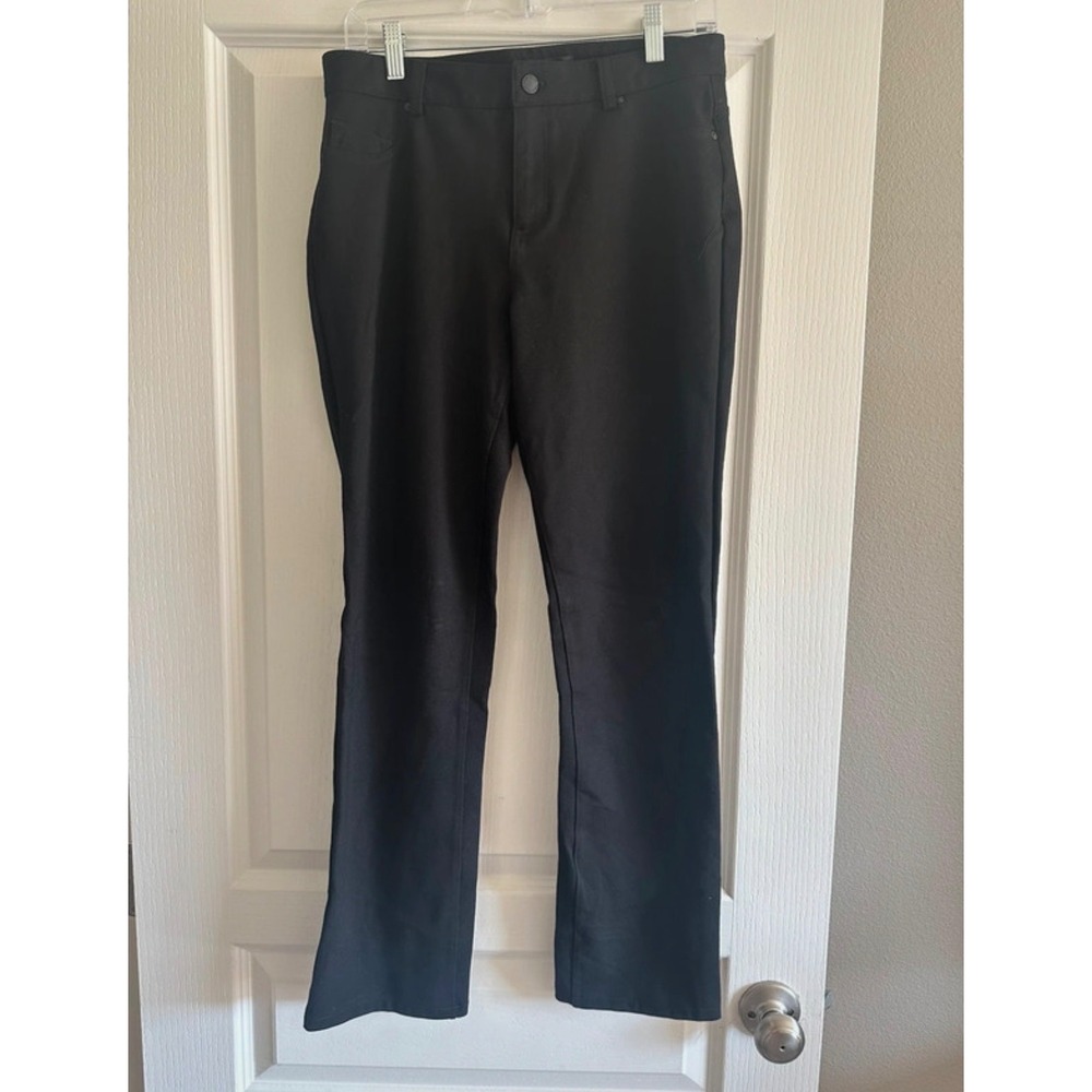 DKNY Jeans Womens Black Straight Leg Stretch Knit Pants Size Medium RN 54163